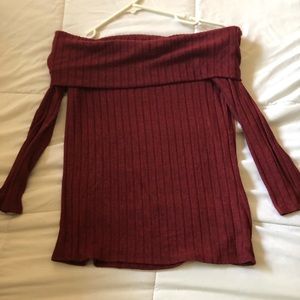 Fitted off the shoulder sweater